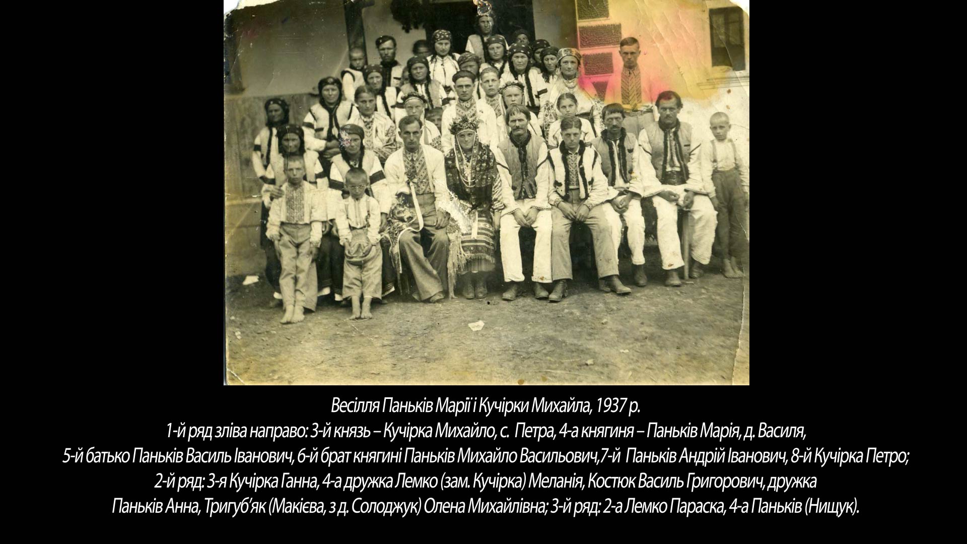 ВЕСІЛЛЯ Паньків Марії і Кучірки Михайла, 1937 р.